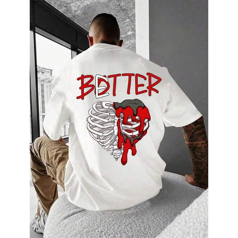 Manfinity Men's Drop Shoulder T-Shirt With Letter