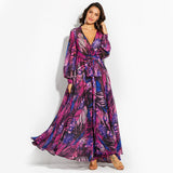 Jungle Print Maxi Dress Spring and Summer Sexy Long Dress