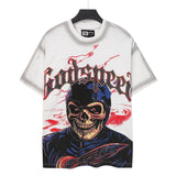 Godspeed men's short-sleeve t-shirt - washed print, hotfix rhinestone detail, streetwear style