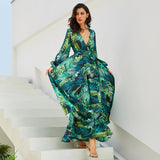 Jungle Print Maxi Dress Spring Summer Women's Wear Dress Maxi Dress