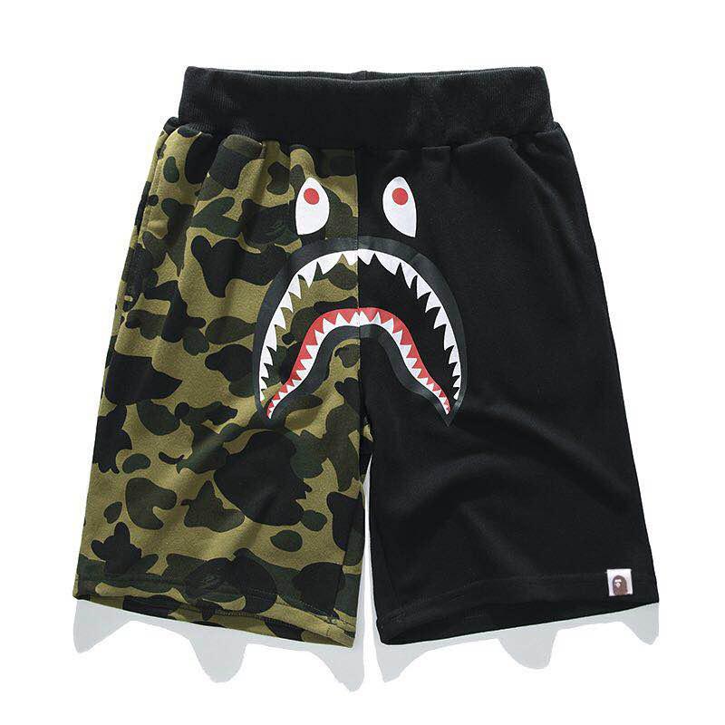 Bathing Ape Shorts Cotton Looped Fabric Men's Youth Casual Shorts Cropped Pants