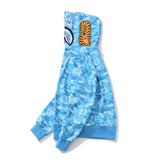 Bathing Ape Hoodie Blue Jellyfish Ghost Fire Camouflage Shark Sweater Hooded Coat Casual Fashion Brand Zip Hoodie