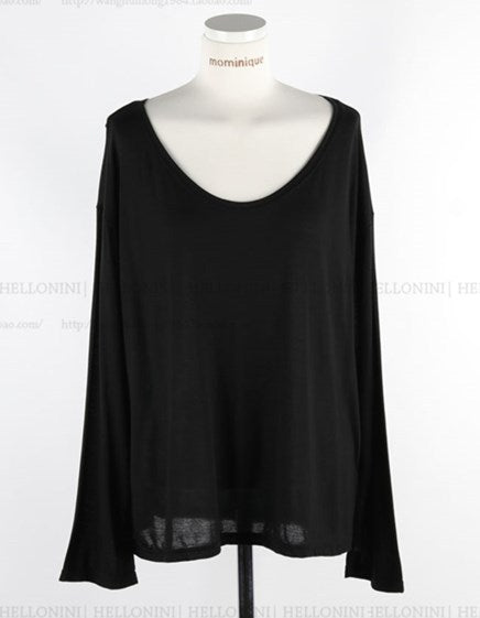 Women Long Sleeve Shirt Women's Autumn and Winter Loose round Neck Upper Clothes Long Sleeves T-shirt