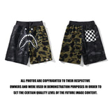 Bathing Ape Shorts Casual Pants Letter Print Cotton Fifth Pants Youth Popularity Straight Mid-Rise Pants