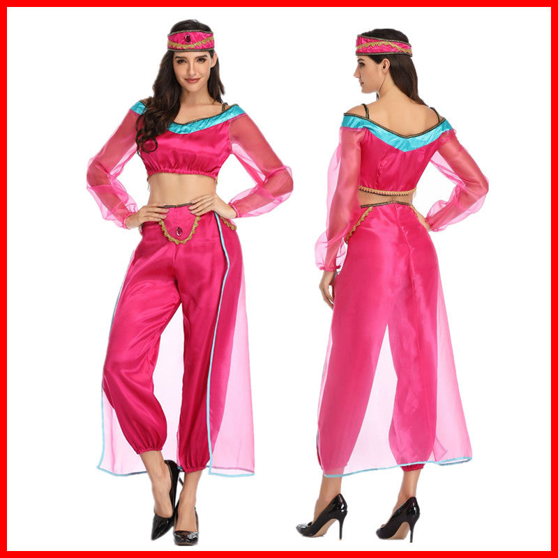 Arabian Nights Theme Dress Halloween Sexy Lamp of Aladdin Arabian Princess Stage Costume