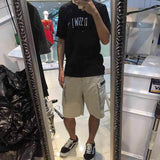 Madness I Miss U Tee Fashion Brand Short Sleeve T-shirt Men's Hong Kong Style Trendy Top Simple T-shirt Black and White Base Shirt