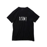 Madness I Miss U Tee Fashion Brand Short Sleeve T-shirt Men's Hong Kong Style Trendy Top Simple T-shirt Black and White Base Shirt