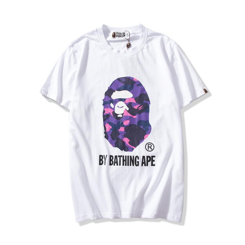 Bathing Ape T Shirt Colorful Avatar Print Male and Female Couples Wear Youth Casual Top