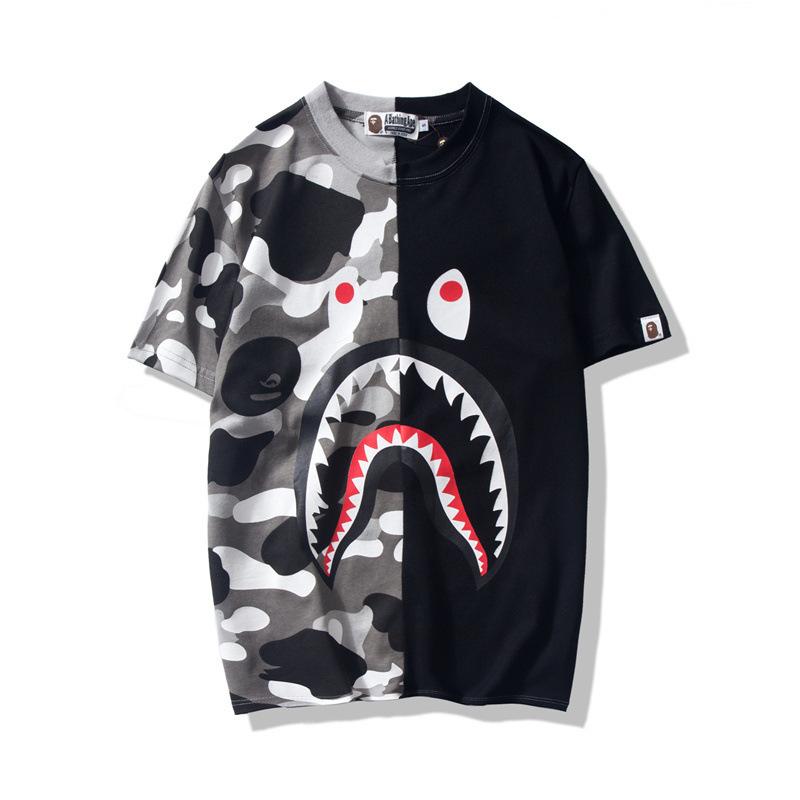 Bathing Ape T Shirt Summer Camouflage Color Matching Short Sleeve T-shirt