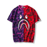 Bathing Ape T Shirt Summer Camouflage Color Matching Short Sleeve T-shirt