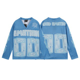 Long-sleeve t-shirt for men - rhinestone print, 100% cotton, hip-hop streetwear