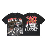 Mixed emotion men's t-shirt - short sleeve, hotfix rhinestone print, 100% cotton