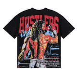 Life hustlers hot diamond pure cotton t-shirt g direct injection american printing
