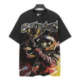 Godspeed men's short-sleeve t-shirt - washed print, hotfix rhinestone detail, streetwear style