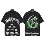 Godspeed men's short-sleeve t-shirt - washed print, hotfix rhinestone detail, streetwear style