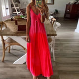 Jungle Print Maxi Dress V-neck Sexy Long Dress Loose plus Size