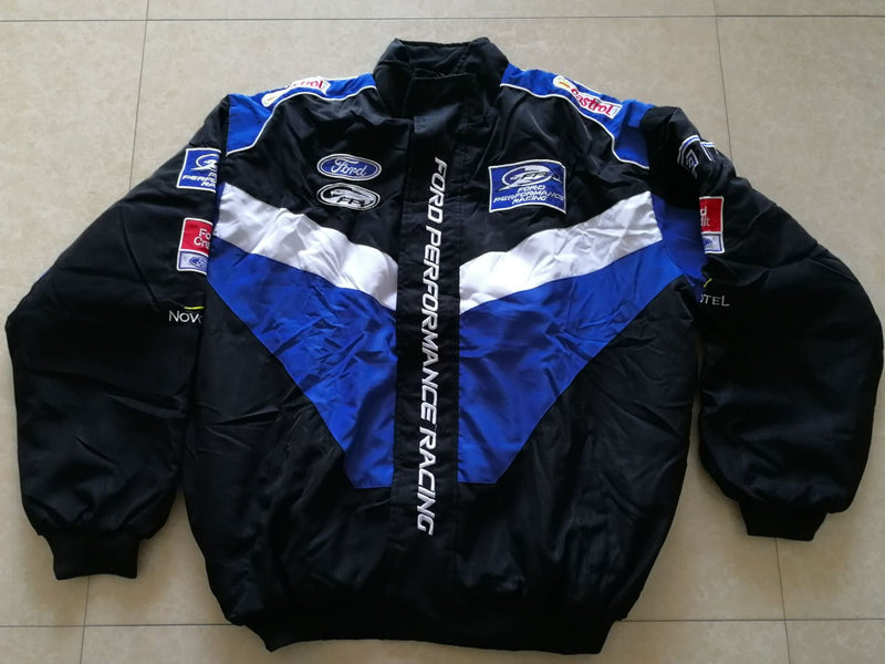 F1 Racing Suit Racing Suit Preppy Style Retro Style Autumn and Winter Wear Coat Cotton Coat Ford Coat Full Embroidery A105a163