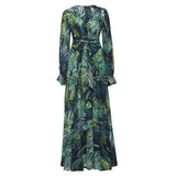 Jungle Print Maxi Dress Spring and Summer Printed Dress