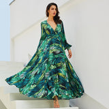 Jungle Print Maxi Dress Spring and Summer Printed Dress
