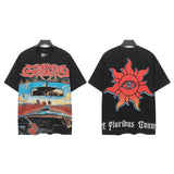 Godspeed men's short-sleeve t-shirt - washed print, hotfix rhinestone detail, streetwear style