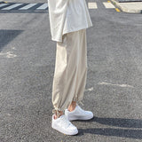 Men Sweatpants Men Loose Straight Ankle-Tied All-Matching Summer