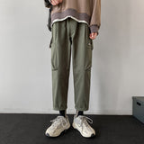 Men Sweatpants Hong Kong Style Drawstring Leisure Trousers Loose and Handsome All-Matching