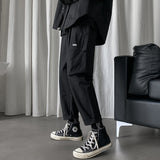 Men Sweatpants Hong Kong Style Drawstring Leisure Trousers Loose and Handsome All-Matching