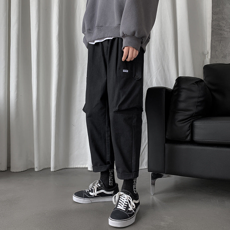 Men Sweatpants Spring Overalls Pants Casual Trousers Loose and Handsome