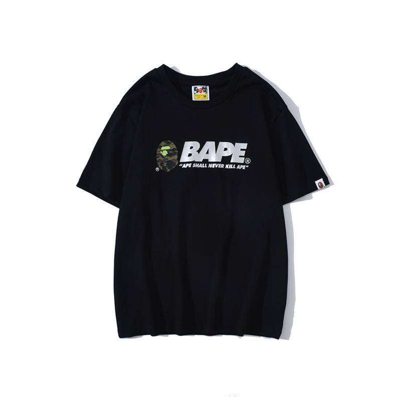Bathing Ape T Shirt Summer Short Sleeve Letter Print Round Neck Pullover T-shirt