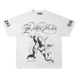 Hip-hop streetwear short sleeve tee - 100% cotton street print
