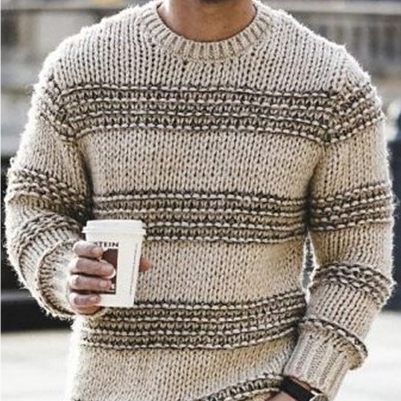Men Sweater Fall Winter Men Crew Neck Sweater Pullover