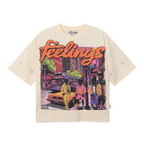 Bkys hotfix rhinestone american streetwear hip-hop print 100% cotton t-shirt