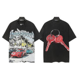 Godspeed men's short-sleeve t-shirt - washed print, hotfix rhinestone detail, streetwear style
