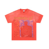 Valley t-shirt men's short-sleeved street printing hot diamond washed cotton