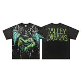 European and american valley retro pure cotton t-shirt for men - streetwear hip-hop print