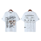 Men's short-sleeve t-shirt - washed print with hotfix rhinestones - 100% cotton - premium quality