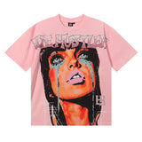 Life hustlers american hot diamond direct injection street hip hop printingpure cotton t-shirt g