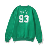 Bathing Ape Sweatshirts Lakers Crew Neck Sweater Velvet Padded Bottoming Shirt