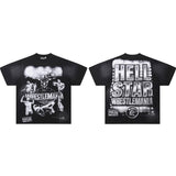 Hip-hop streetwear short sleeve tee - 100% cotton street print