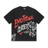 Mixed emotion men's t-shirt - short sleeve, hotfix rhinestone print, 100% cotton