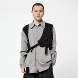 Men Long Sleeve T Shirt Stitching Long Sleeve Shirt Street BF Loose Multicolor Shirt