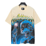 Men's youth t-shirt with rhinestone print, 100% cotton, american retro style