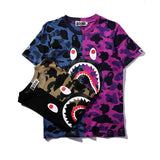 Bathing Ape T Shirt Stitching Summer Camouflage Short Sleeve T-shirt