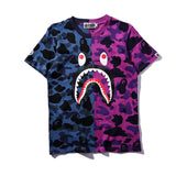 Bathing Ape T Shirt Stitching Summer Camouflage Short Sleeve T-shirt