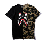 Bathing Ape T Shirt Stitching Summer Camouflage Short Sleeve T-shirt