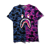 Bathing Ape T Shirt Stitching Summer Camouflage Short Sleeve T-shirt