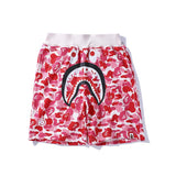 Bathing Ape Shorts Shark Head Camouflage Bottom Pattern Casual Shorts Men and Women Fashion Tether Shorts
