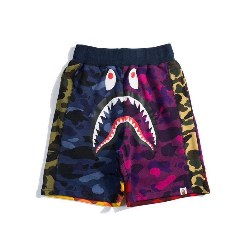 Bathing Ape Shorts Stitching Shorts Boys Trend Personal Leisure Shorts Fifth Pants Multicolor Camouflage Color Matching Short Pants
