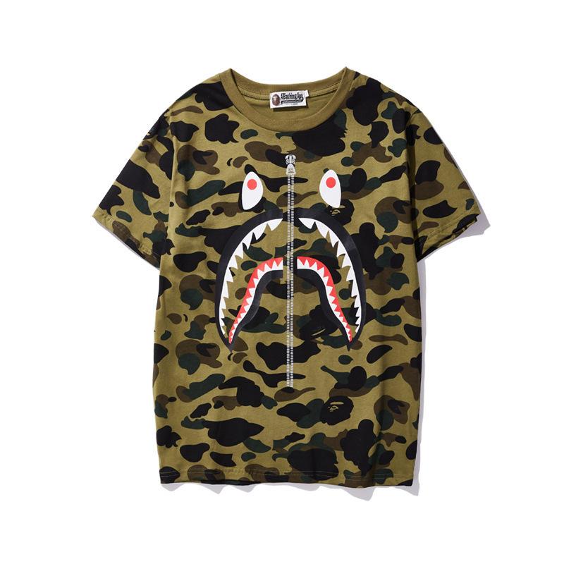 Bathing Ape T Shirt Spring and Summer Short-Sleeved T-shirt Printed Men's and Women's Fashion All-Matching
