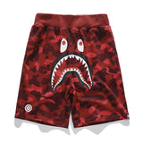 Bathing Ape Shorts Trendy Brand Camouflage Teeth Printed Men's Cotton Shorts